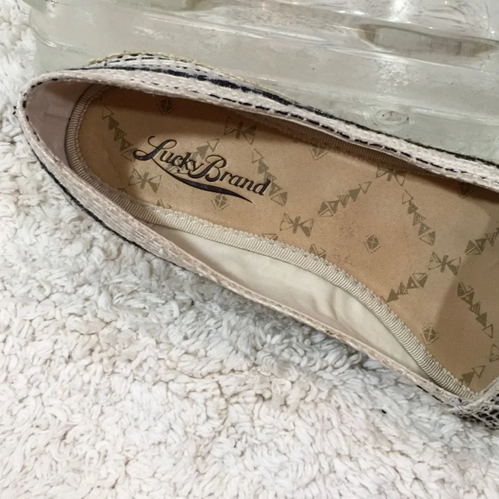 Lucky Brand linen wedge espadrilles